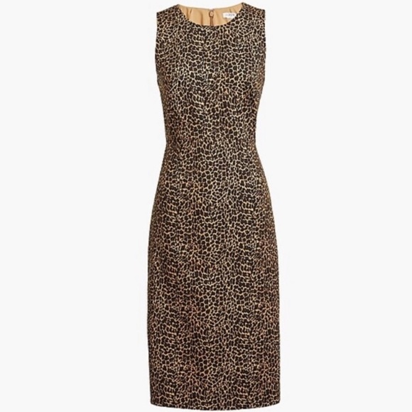 J. Crew Leopard Seeveless Sheath Dress - Picture 1 of 7
